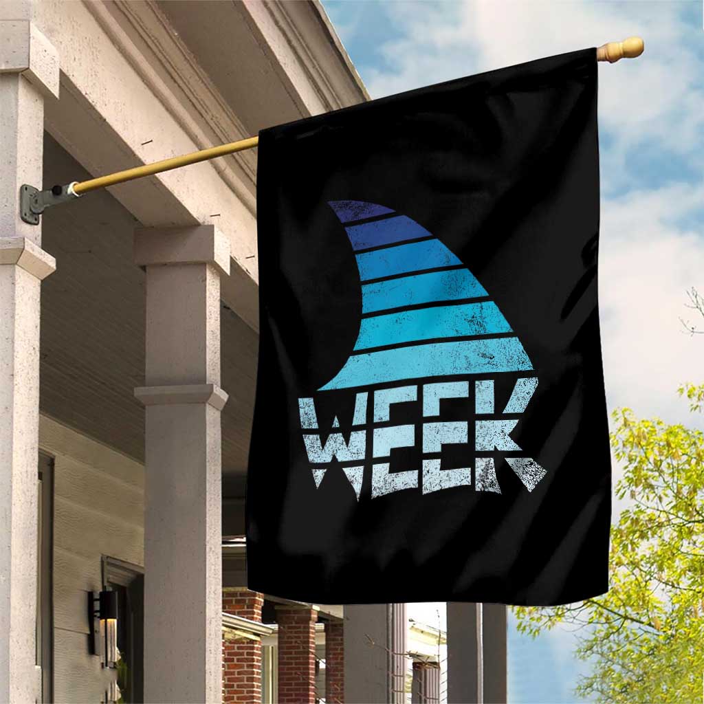 Funny Shark Fin Week Retro Ocean Wildlife Vintage Garden Flag TS11 Print Your Wear