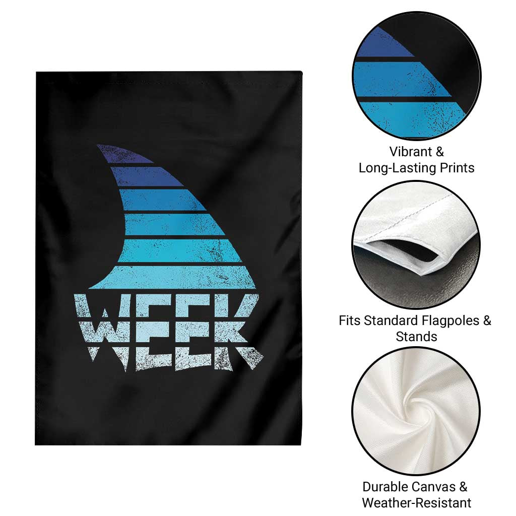 Funny Shark Fin Week Retro Ocean Wildlife Vintage Garden Flag TS11 Print Your Wear
