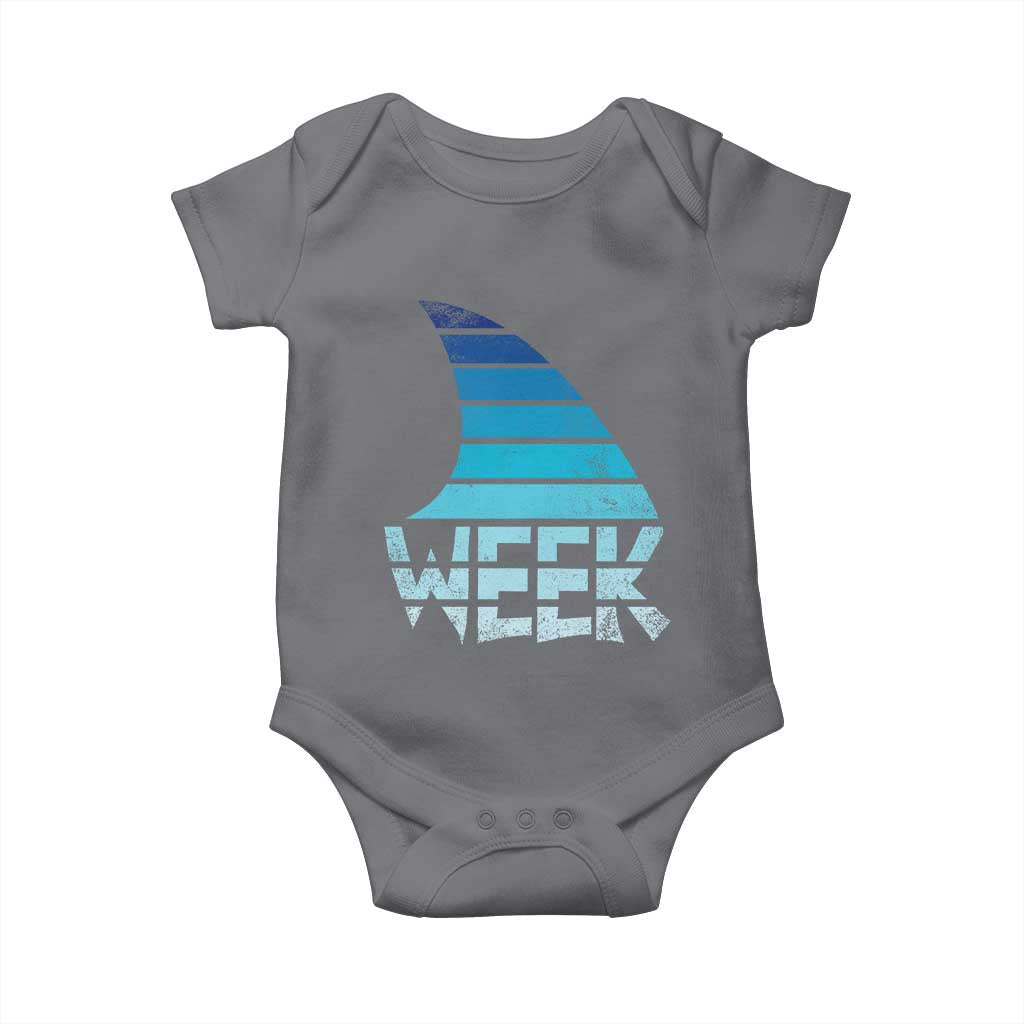 Funny Shark Fin Week Retro Ocean Wildlife Vintage Baby Onesie TS11 Charcoal Print Your Wear