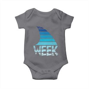 Funny Shark Fin Week Retro Ocean Wildlife Vintage Baby Onesie TS11 Charcoal Print Your Wear