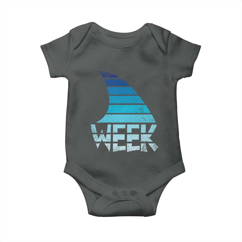 Funny Shark Fin Week Retro Ocean Wildlife Vintage Baby Onesie TS11 Dark Heather Print Your Wear