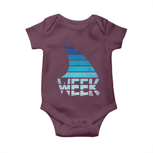Funny Shark Fin Week Retro Ocean Wildlife Vintage Baby Onesie TS11 Maroon Print Your Wear