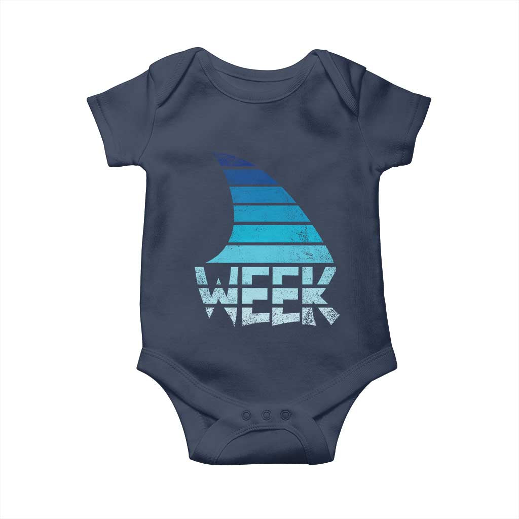 Funny Shark Fin Week Retro Ocean Wildlife Vintage Baby Onesie TS11 Navy Print Your Wear
