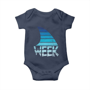 Funny Shark Fin Week Retro Ocean Wildlife Vintage Baby Onesie TS11 Navy Print Your Wear
