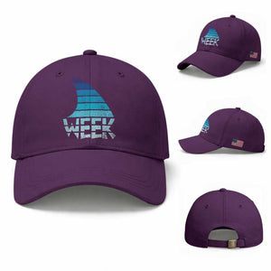 Funny Shark Fin Week Retro Ocean Wildlife Vintage Baseball Cap TS11 Baseball Cap Universal Fit Purple Print Your Wear