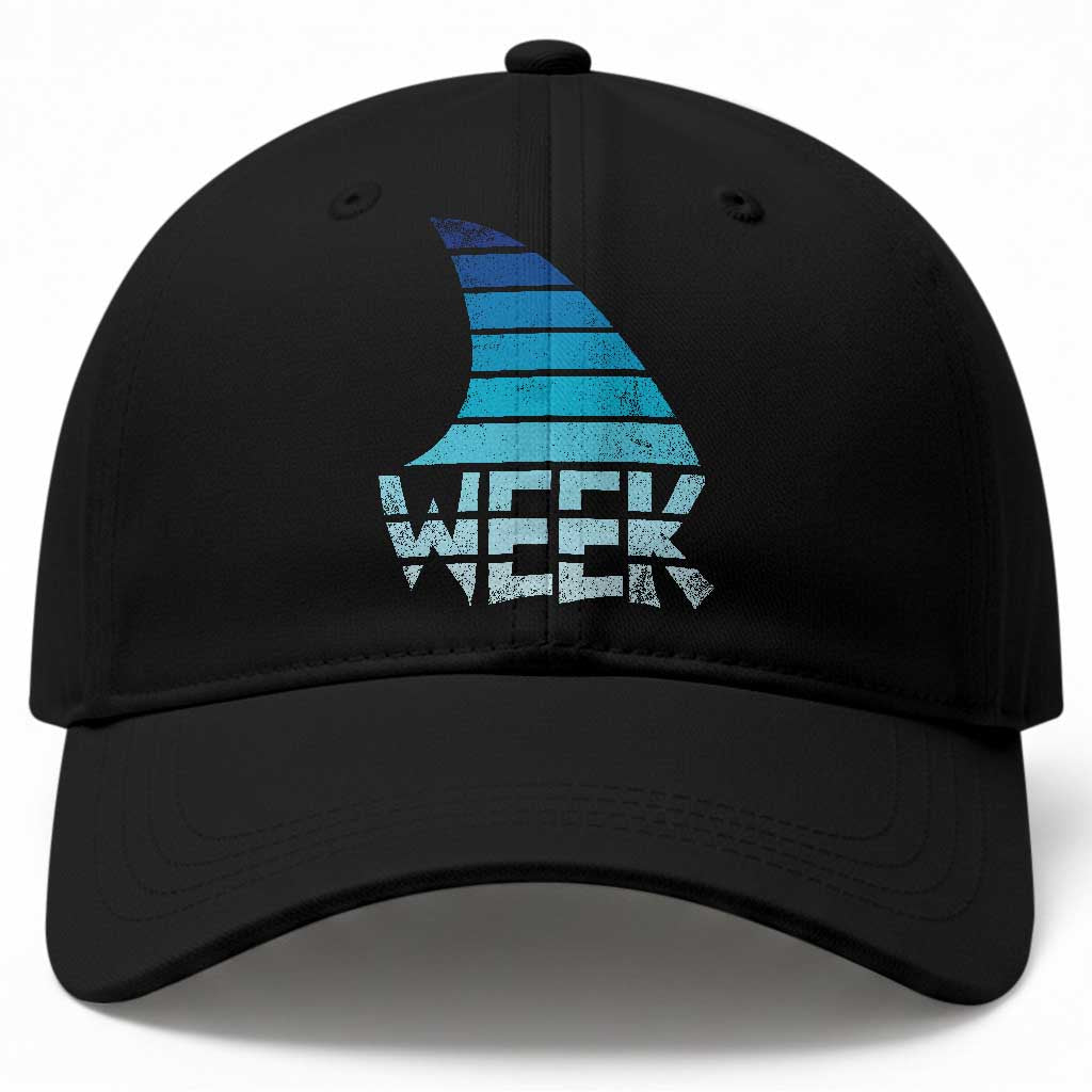 Funny Shark Fin Week Retro Ocean Wildlife Vintage Baseball Cap TS11 Print Your Wear