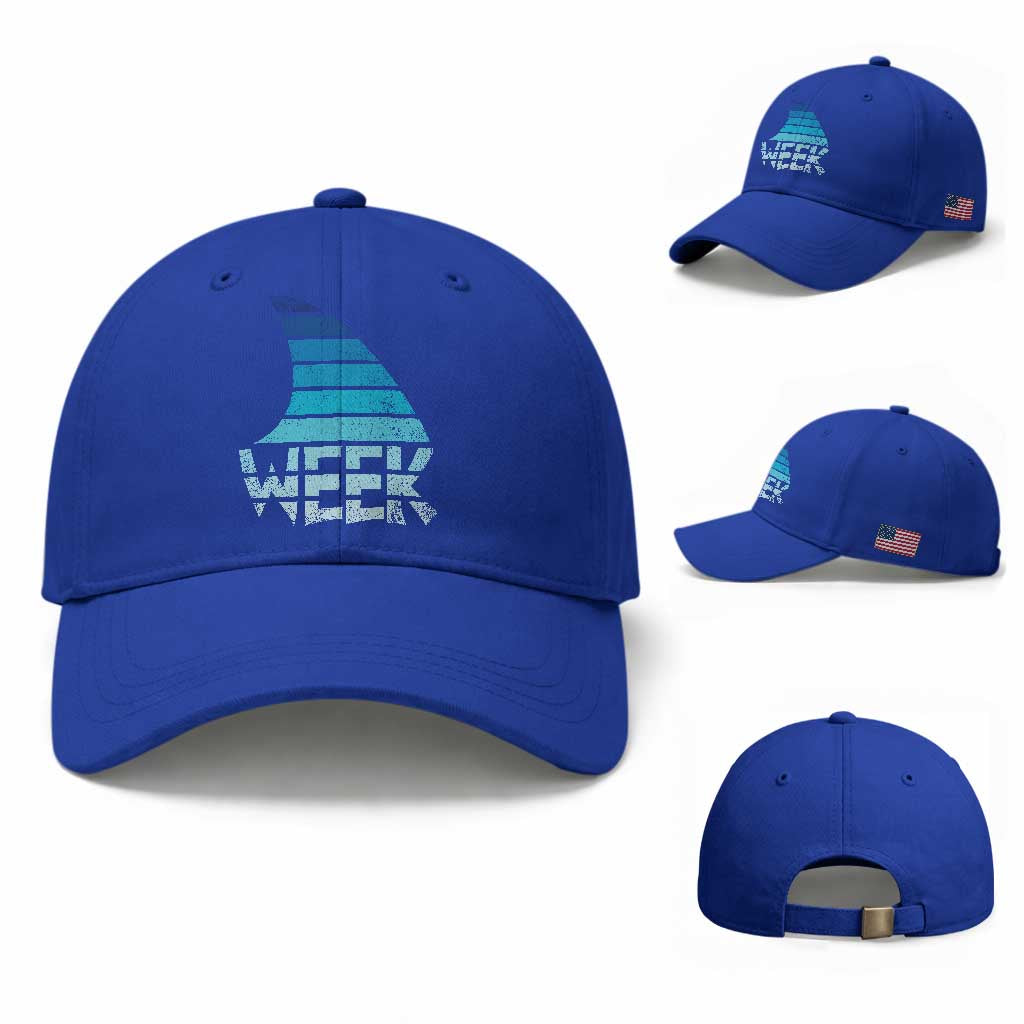 Funny Shark Fin Week Retro Ocean Wildlife Vintage Baseball Cap TS11 Baseball Cap Universal Fit Royal Blue Print Your Wear