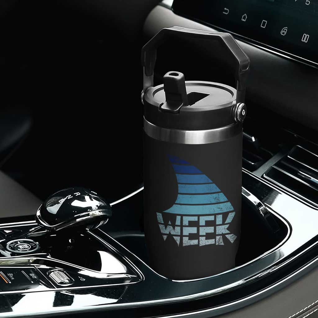 Funny Shark Fin Week Retro Ocean Wildlife Vintage Flip Straw Tumbler TS11 Print Your Wear