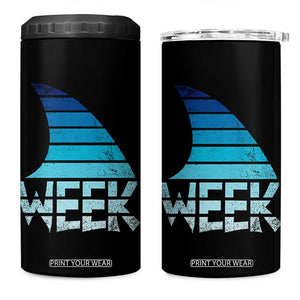 Funny Shark Fin Week Retro Ocean Wildlife Vintage 4 in 1 Can Cooler Tumbler TS11 One Size: 16 oz Black Print Your Wear