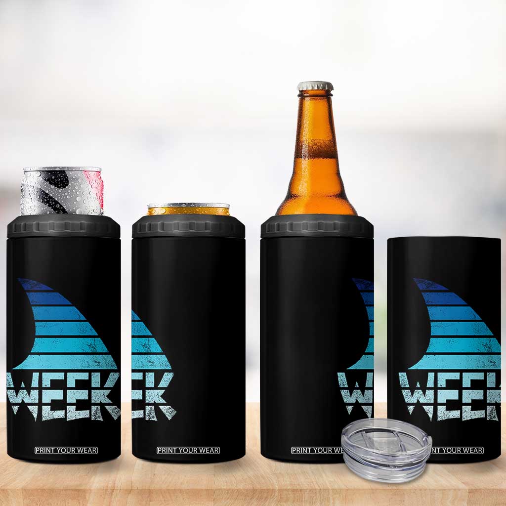 Funny Shark Fin Week Retro Ocean Wildlife Vintage 4 in 1 Can Cooler Tumbler TS11 Print Your Wear
