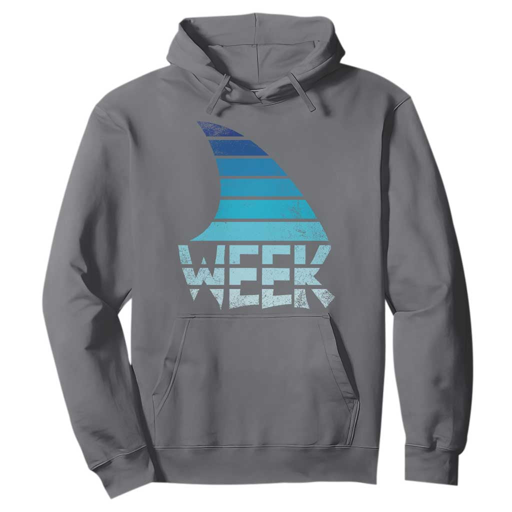 Funny Shark Fin Week Retro Ocean Wildlife Vintage Hoodie TS11 Charcoal Print Your Wear