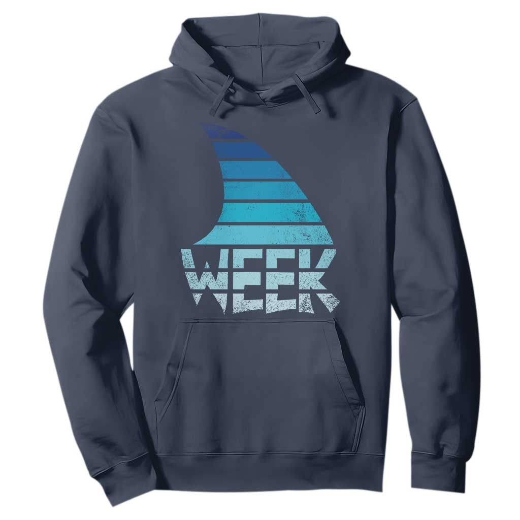 Funny Shark Fin Week Retro Ocean Wildlife Vintage Hoodie TS11 Navy Print Your Wear
