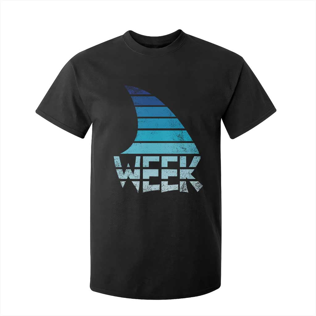 Funny Shark Fin Week Retro Ocean Wildlife Vintage T Shirt For Kid TS11 Black Print Your Wear