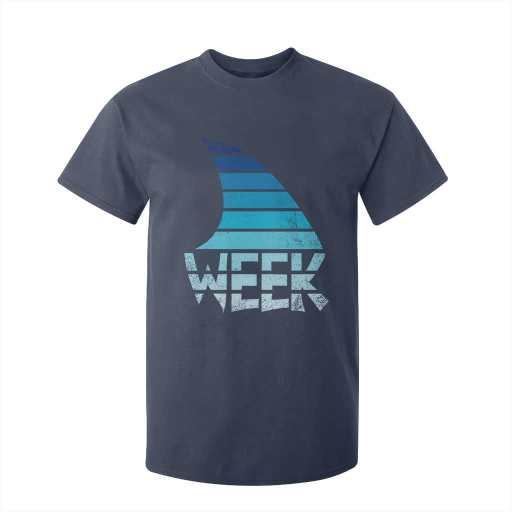 Funny Shark Fin Week Retro Ocean Wildlife Vintage T Shirt For Kid TS11 Navy Print Your Wear