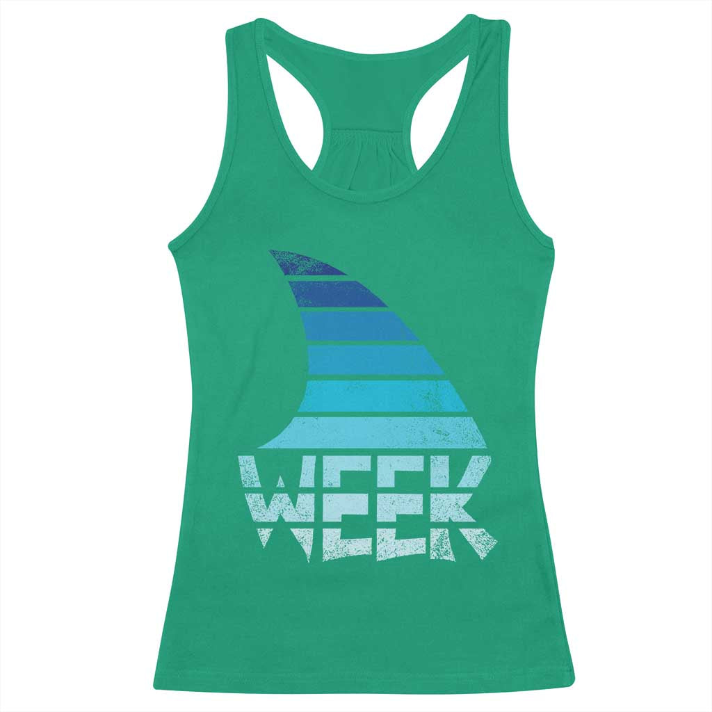 Funny Shark Fin Week Retro Ocean Wildlife Vintage Racerback Tank Top TS11 Irish Green Print Your Wear