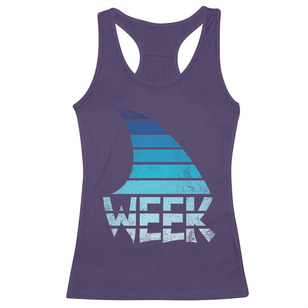 Funny Shark Fin Week Retro Ocean Wildlife Vintage Racerback Tank Top TS11 Purple Print Your Wear
