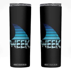 Funny Shark Fin Week Retro Ocean Wildlife Vintage Skinny Tumbler TS11 Black Print Your Wear