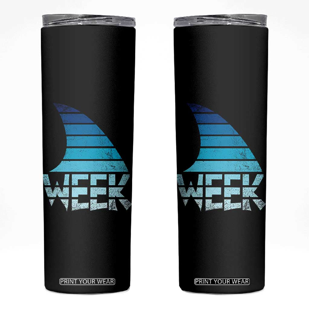 Funny Shark Fin Week Retro Ocean Wildlife Vintage Skinny Tumbler TS11 Black Print Your Wear