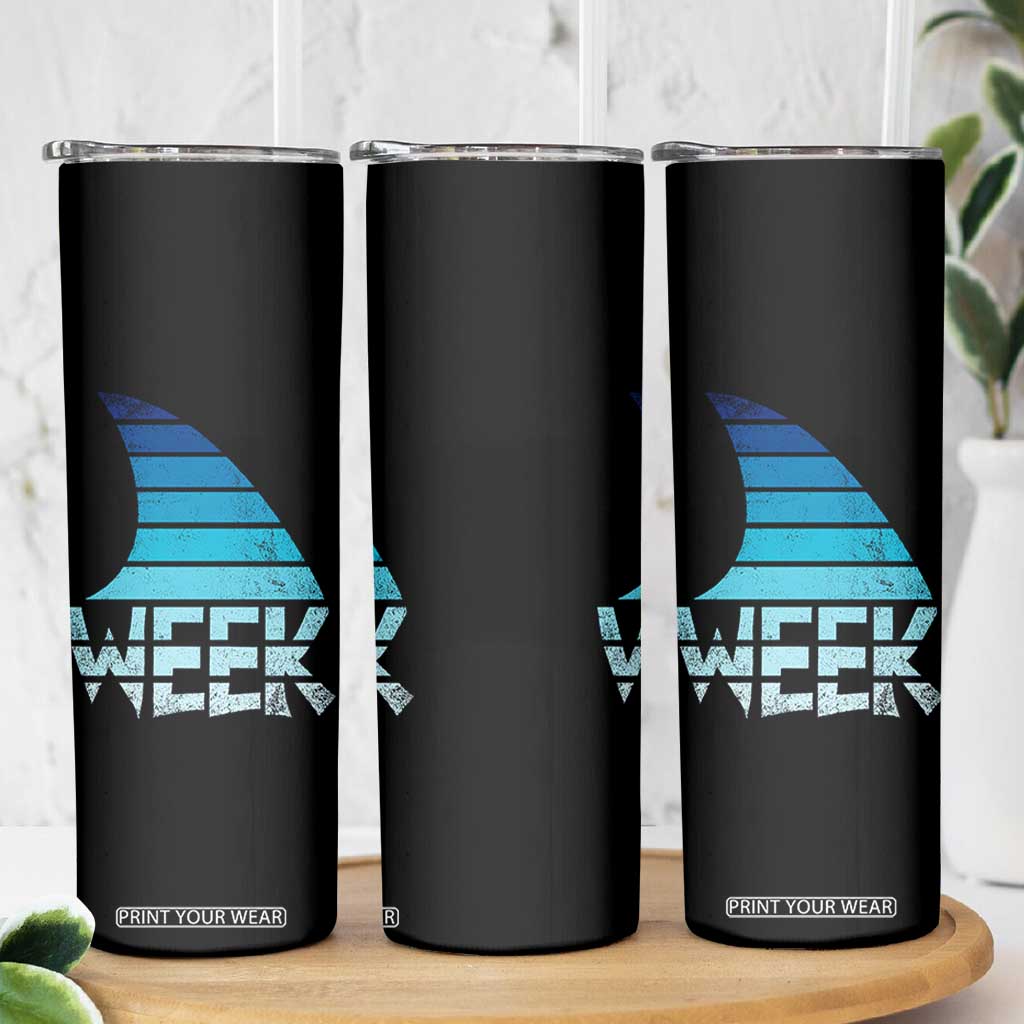 Funny Shark Fin Week Retro Ocean Wildlife Vintage Skinny Tumbler TS11 Print Your Wear