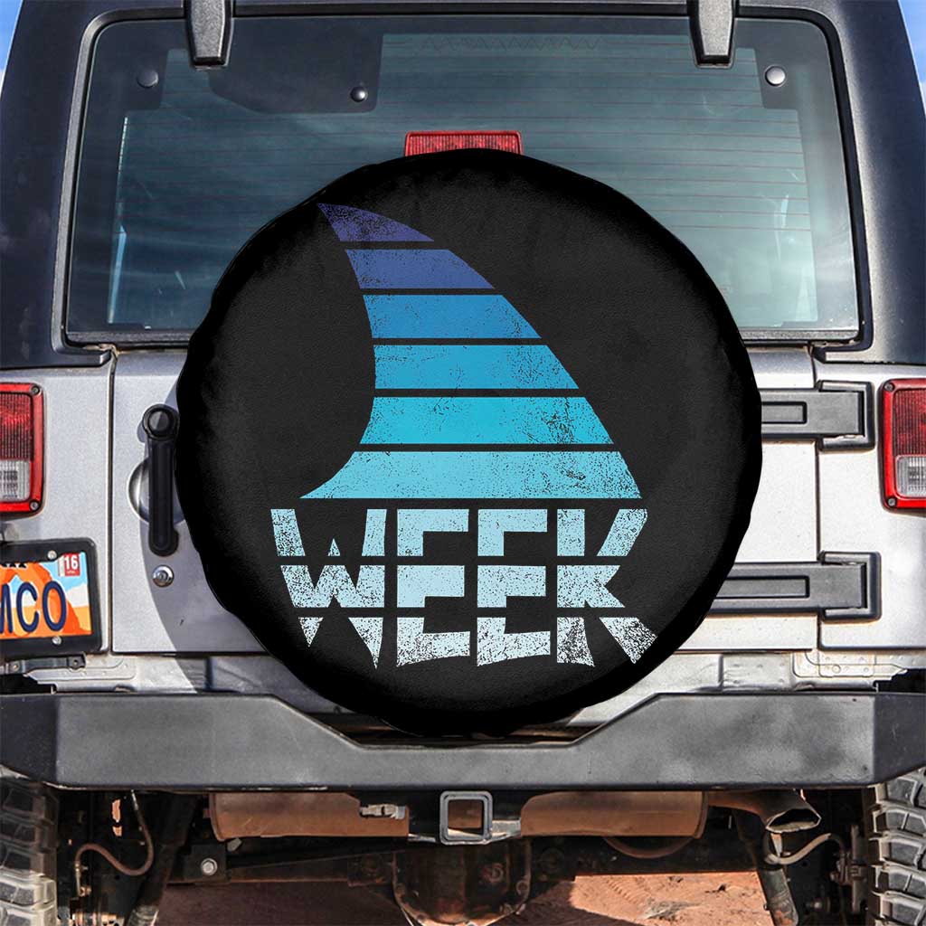Funny Shark Fin Week Retro Ocean Wildlife Vintage Spare Tire Cover TS11 No hole Black Print Your Wear