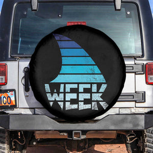 Funny Shark Fin Week Retro Ocean Wildlife Vintage Spare Tire Cover TS11 No hole Black Print Your Wear