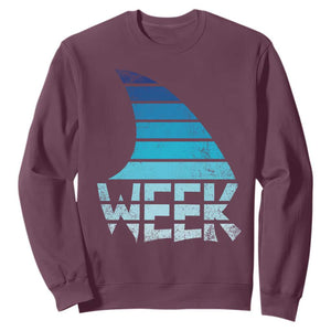 Funny Shark Fin Week Retro Ocean Wildlife Vintage Sweatshirt TS11 Maroon Print Your Wear