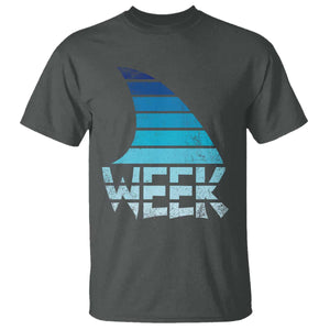 Funny Shark Fin Week Retro Ocean Wildlife Vintage T Shirt TS11 Dark Heather Print Your Wear
