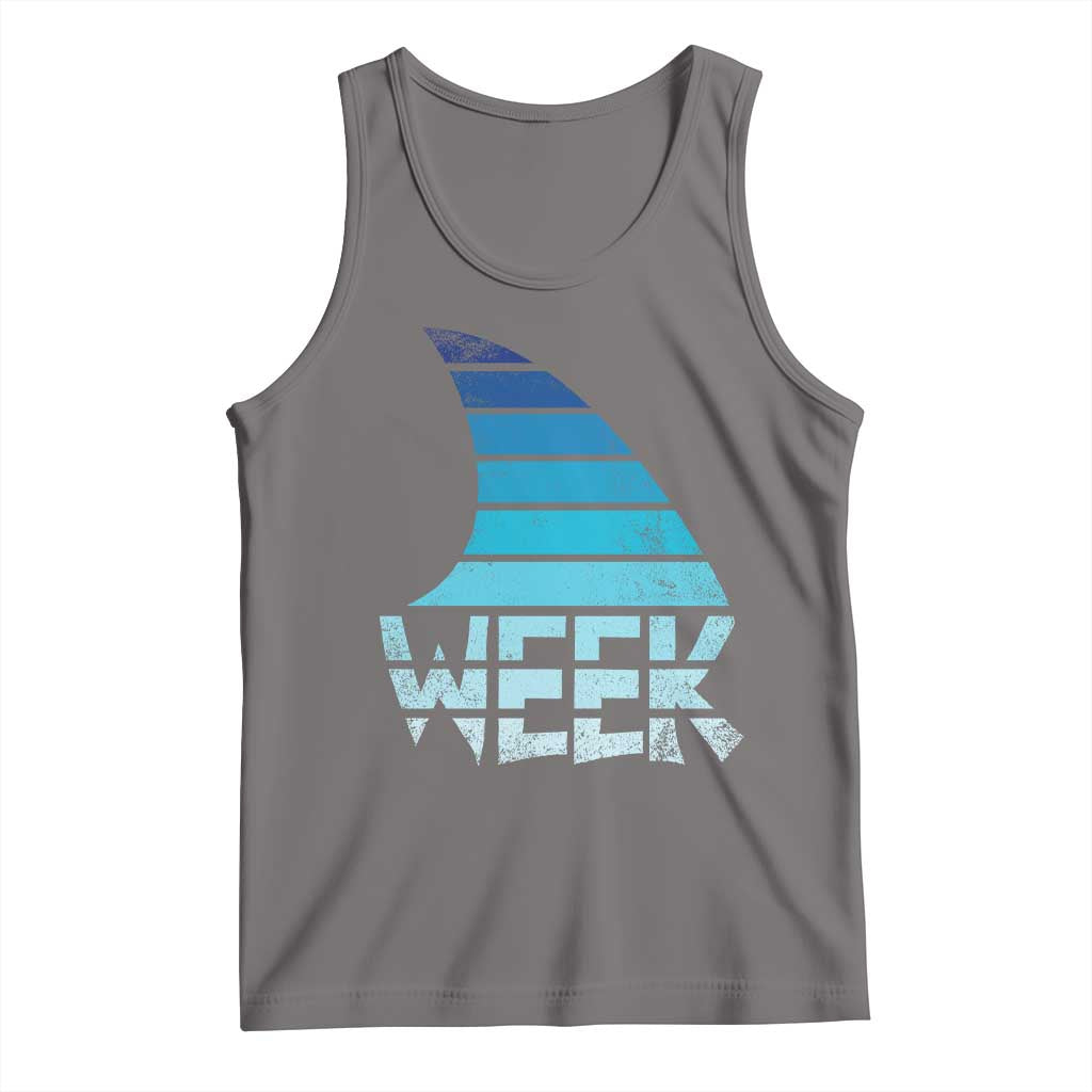 Funny Shark Fin Week Retro Ocean Wildlife Vintage Tank Top TS11 Deep Heather Print Your Wear
