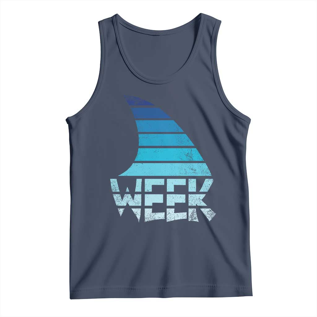 Funny Shark Fin Week Retro Ocean Wildlife Vintage Tank Top TS11 Navy Print Your Wear