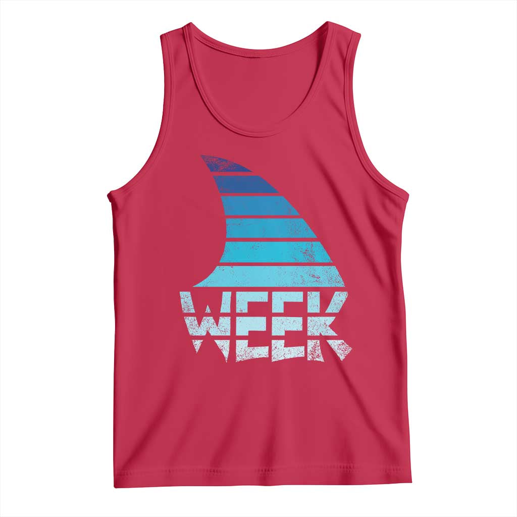 Funny Shark Fin Week Retro Ocean Wildlife Vintage Tank Top TS11 Red Print Your Wear