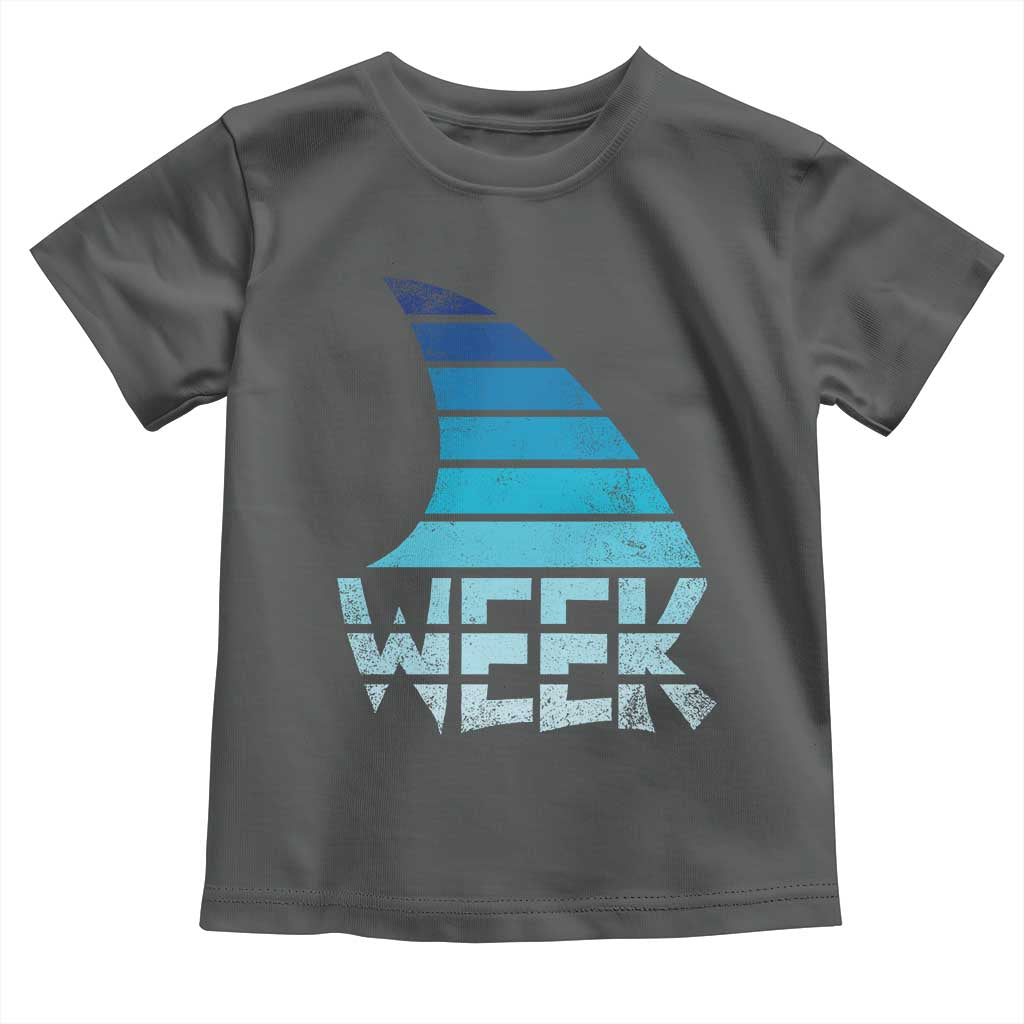 Funny Shark Fin Week Retro Ocean Wildlife Vintage Toddler T Shirt TS11 Dark Heather Print Your Wear