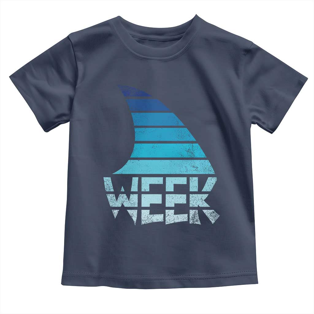 Funny Shark Fin Week Retro Ocean Wildlife Vintage Toddler T Shirt TS11 Navy Print Your Wear