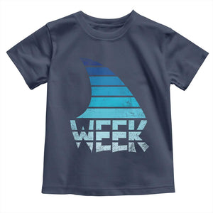 Funny Shark Fin Week Retro Ocean Wildlife Vintage Toddler T Shirt TS11 Navy Print Your Wear