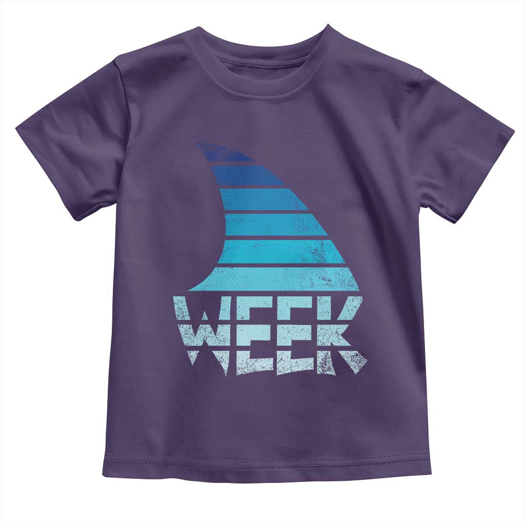 Funny Shark Fin Week Retro Ocean Wildlife Vintage Toddler T Shirt TS11 Purple Print Your Wear
