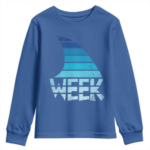 Funny Shark Fin Week Retro Ocean Wildlife Vintage Youth Sweatshirt TS11 Royal Blue Print Your Wear