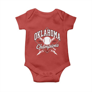 Oklahoma Champions 2026 Baby Onesie Baseball Pennant Flag Graphic TS11 Red Print Your Wear
