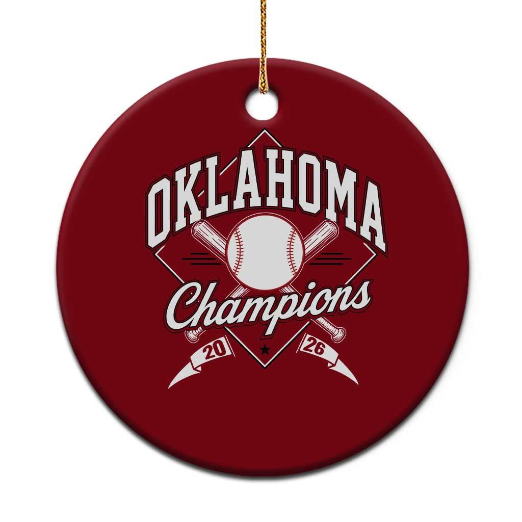 Oklahoma Champions 2026 Ceramic Ornament Baseball Pennant Flag Graphic TS11 1pc Red Print Your Wear