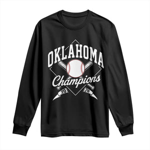 Oklahoma Champions 2026 Long Sleeve Shirt Baseball Pennant Flag Graphic TS11 Black Print Your Wear