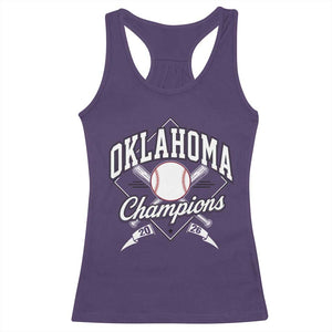 Oklahoma Champions 2026 Racerback Tank Top Baseball Pennant Flag Graphic TS11 Purple Print Your Wear
