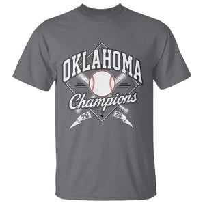 Oklahoma Champions 2026 T Shirt Baseball Pennant Flag Graphic TS11 Charcoal Print Your Wear