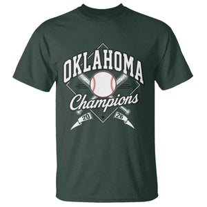 Oklahoma Champions 2026 T Shirt Baseball Pennant Flag Graphic TS11 Dark Forest Green Print Your Wear