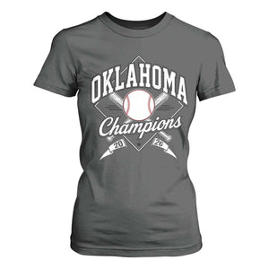 Oklahoma Champions 2026 T Shirt For Women Baseball Pennant Flag Graphic TS11 Dark Heather Print Your Wear