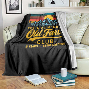 50th Birthday Official Member Old Fart Club Throw Blanket 50 Years of Being Awesome Funny Fart Joke Retro