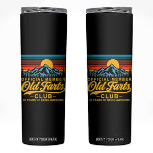 50th Birthday Official Member Old Fart Club Skinny Tumbler 50 Years of Being Awesome Funny Fart Joke Retro