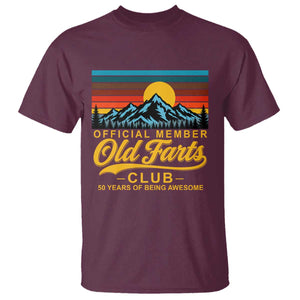 50th Birthday Official Member Old Fart Club T Shirt 50 Years of Being Awesome Funny Fart Joke Retro TS11 Maroon Print Your Wear