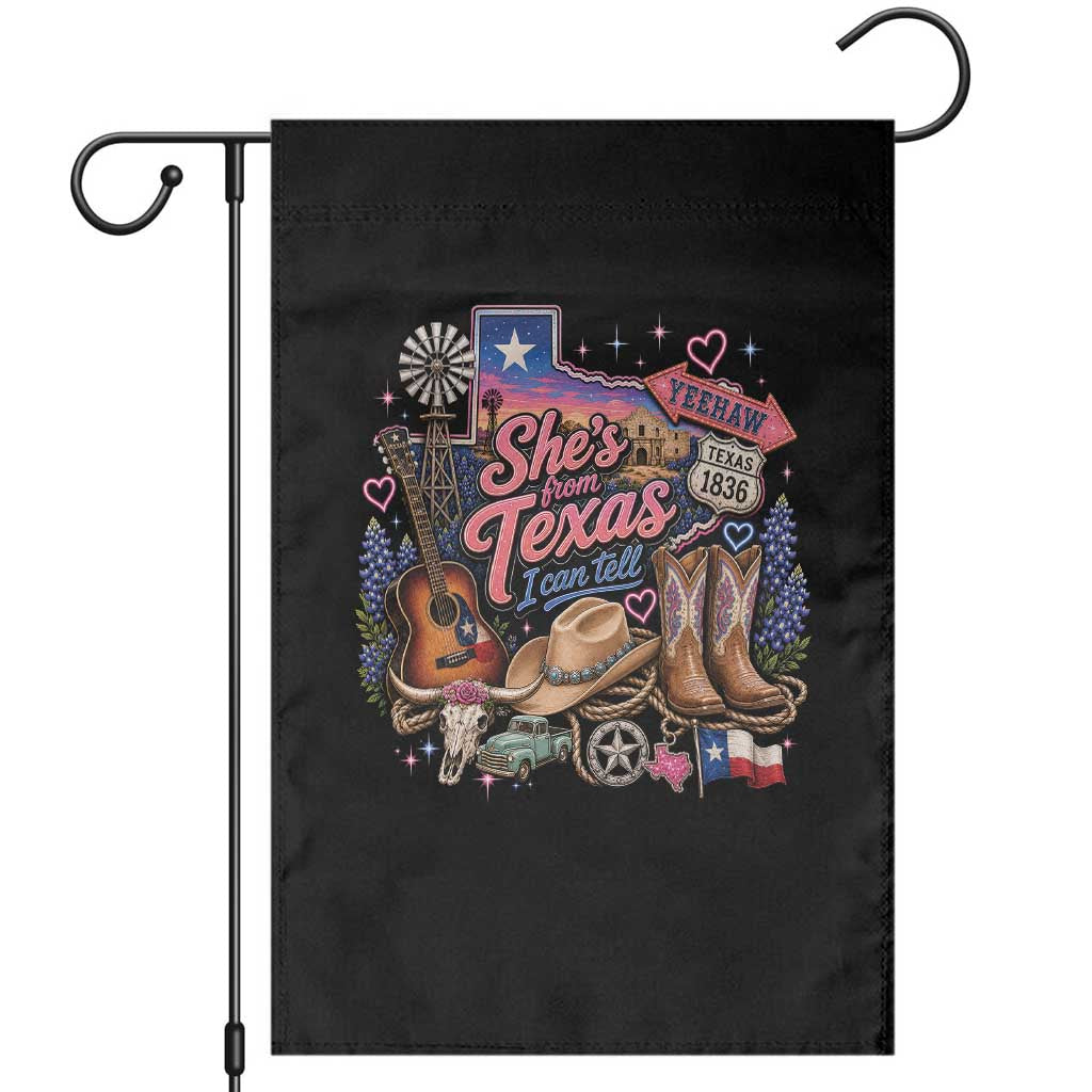 She Is From Texas I Can Tell Garden Flag Texas Girl Pride TS11 Black Print Your Wear
