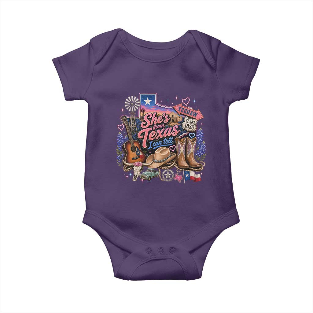 She Is From Texas I Can Tell Baby Onesie Texas Girl Pride
