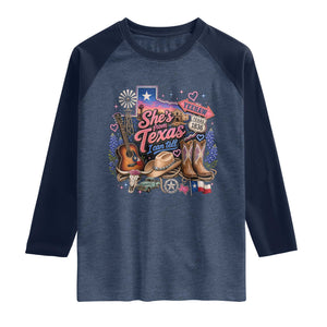 She Is From Texas I Can Tell Raglan Shirt Texas Girl Pride