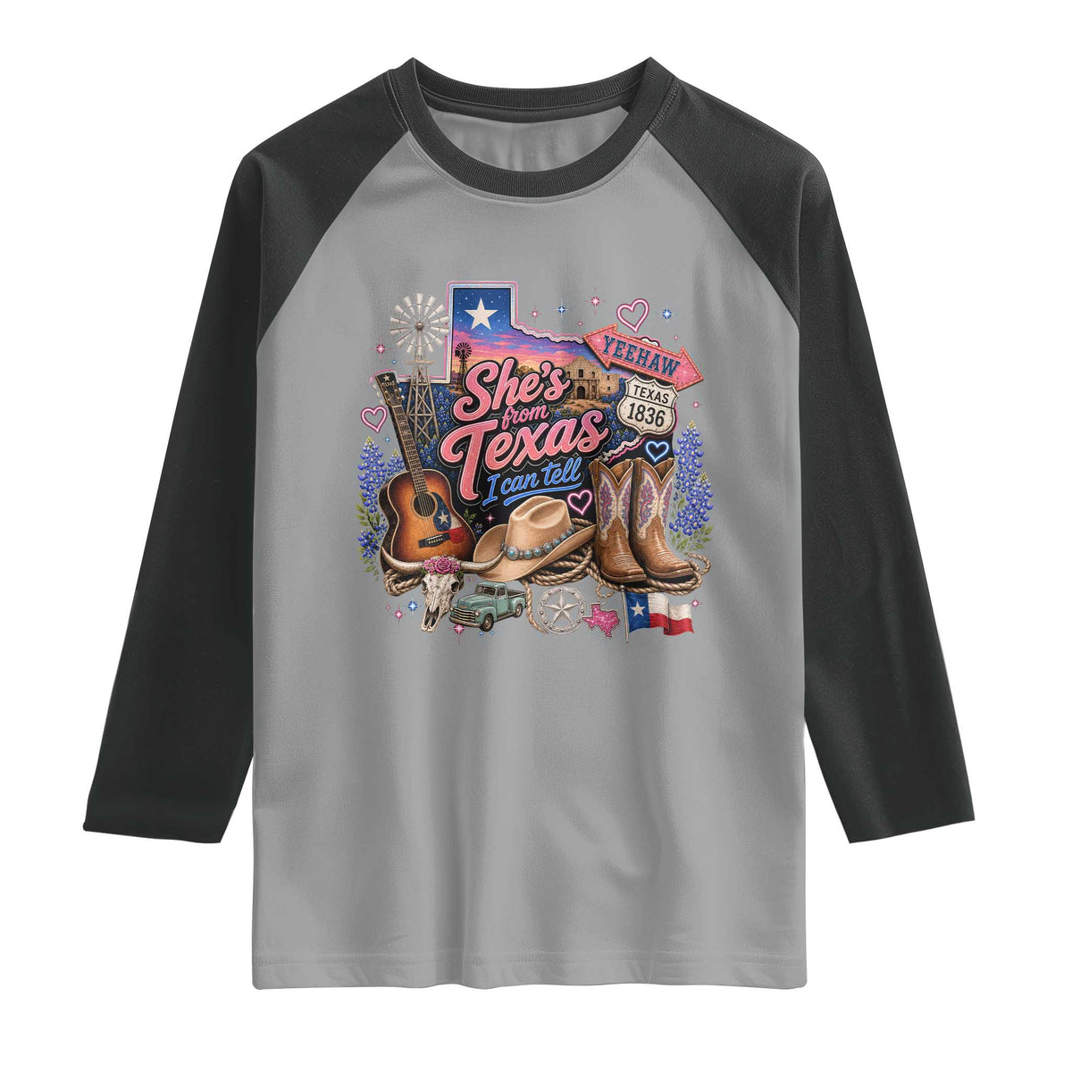 She Is From Texas I Can Tell Raglan Shirt Texas Girl Pride
