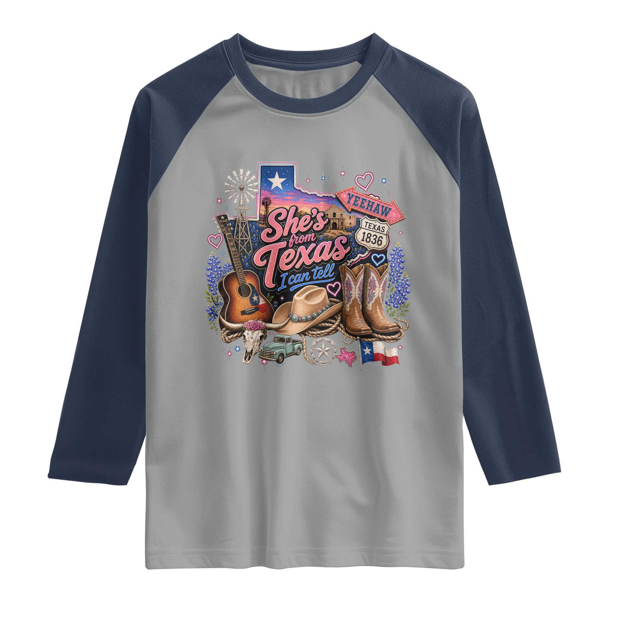 She Is From Texas I Can Tell Raglan Shirt Texas Girl Pride